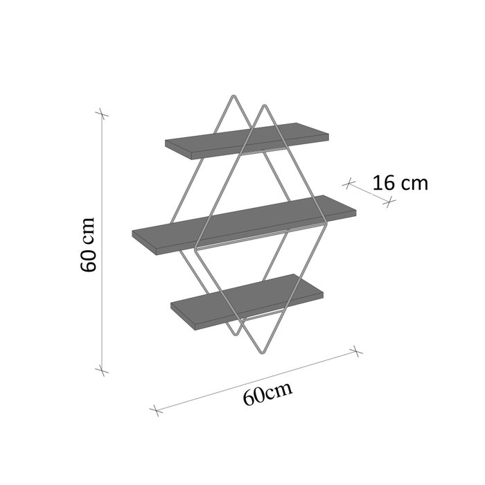 Hanah Home Prizma Raf Estantería de Pared Grande Hanah Home Prizma Raf Estantería de Pared Grande
